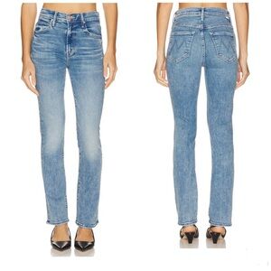 MOTHER High Waisted The Famous Heroine Wash Straight Blue Denim Jeans Sz 26